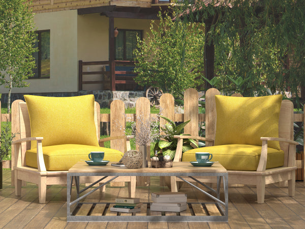 BOSSIMA Outdoor Patio Cushions Deep Seat Chair Cushions Sunbrella Furniture Cushions, Mixed Yellow/Green