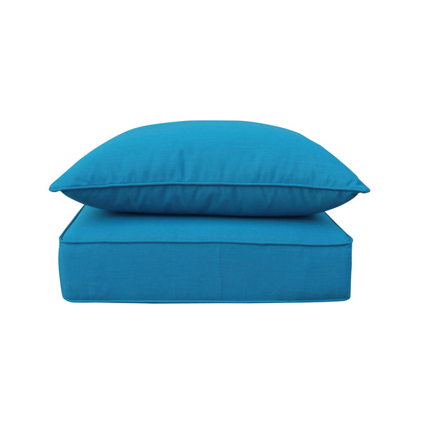 BOSSIMA Outdoor Patio Cushions Deep Seat Chair Cushions Sunbrella Furniture Foam Cushions 24x24, Mixed Blue/Teal