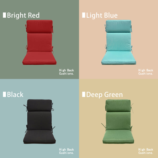 Indoor Outdoor High Back Chair Cushions Set of 4 Olefin Mixed Black/Grey