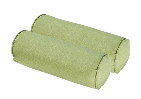 Green Piebald Round Bolster Pillow (Set of 2)