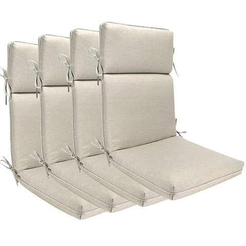 Indoor Outdoor High Back Chair Cushions Set of 4 Olefin Taupe