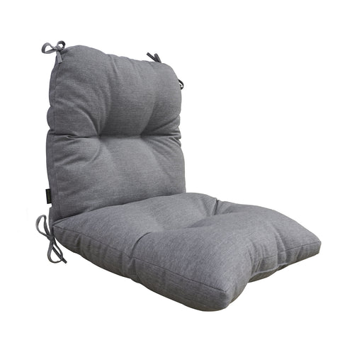Outdoor Indoor High Back Chair Tufted Cushions Olefin Light Grey