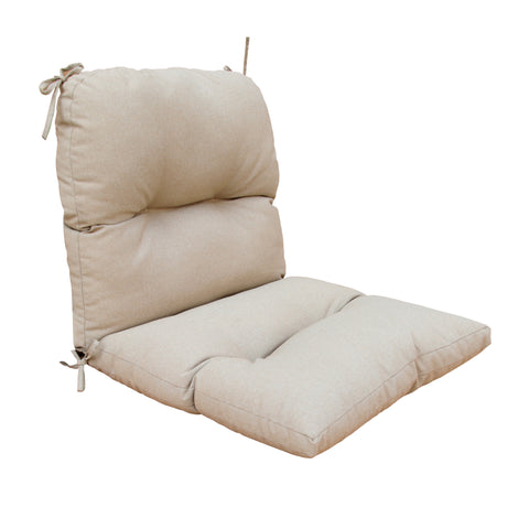 Outdoor Indoor High Back Chair Tufted Cushions Oatmeal