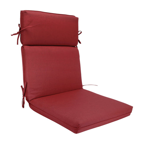 Indoor Outdoor High Back Chair Cushions Olefin Red