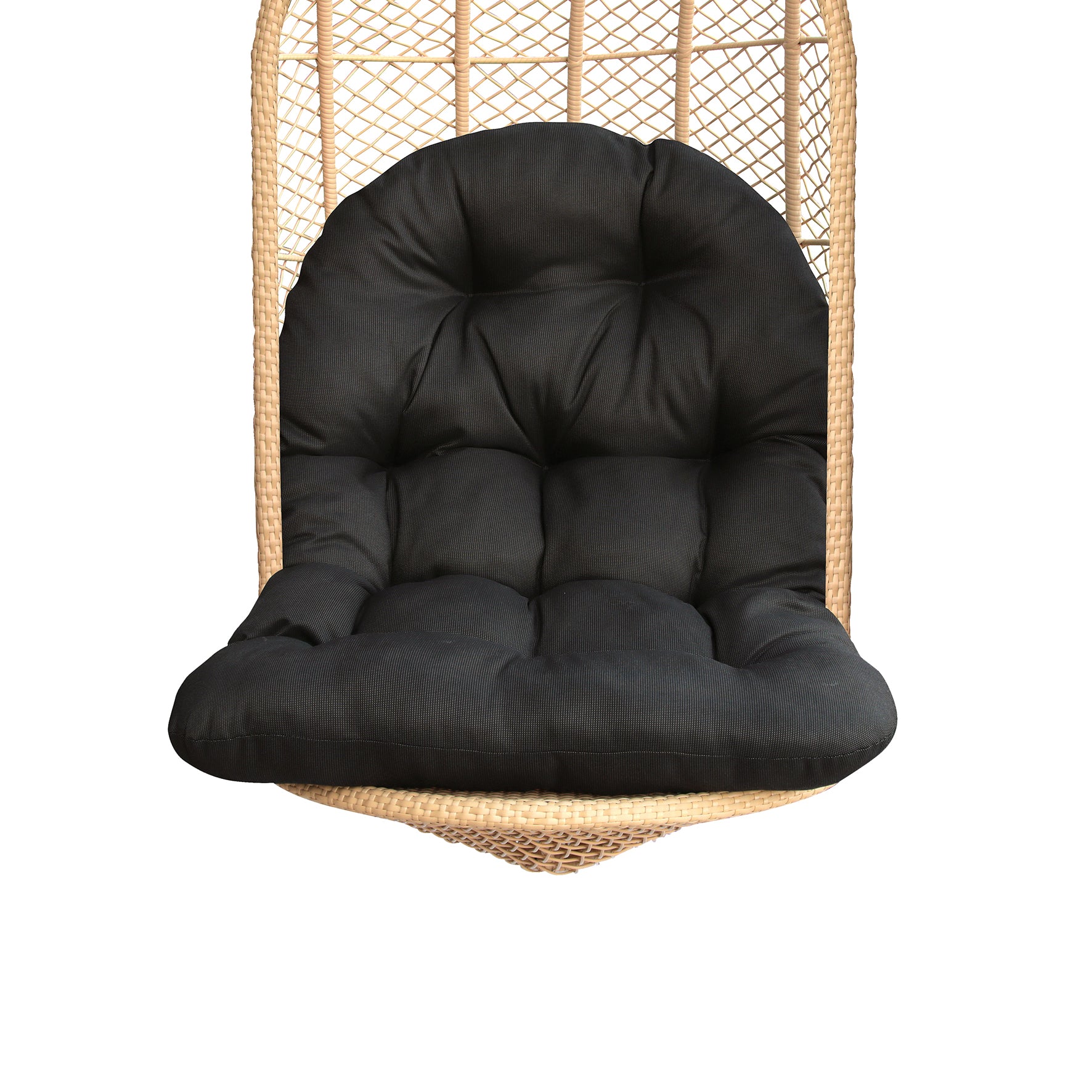 Patio Balcony Hanging Basket Chair Cushions Egg Chair Swing Chair Pads (Olefin Mixed Black/Grey)