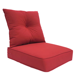 Indoor/Outdoor Deep Seat Chair Cushion Set, 1 Seat Cushion and 1 Back Cushion Olefin Bright Red