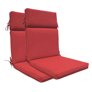 Indoor Outdoor High Back Chair Cushions Set of 2 Olefin Bright Red