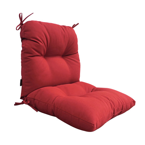 Outdoor Indoor High Back Chair Tufted Cushions Olefin Bright Red