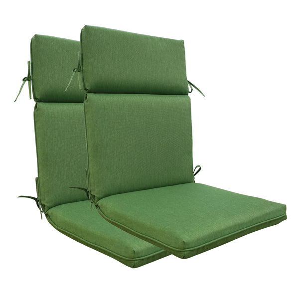 Indoor Outdoor High Back Chair Cushions Set of 2 Olefin Deep Green