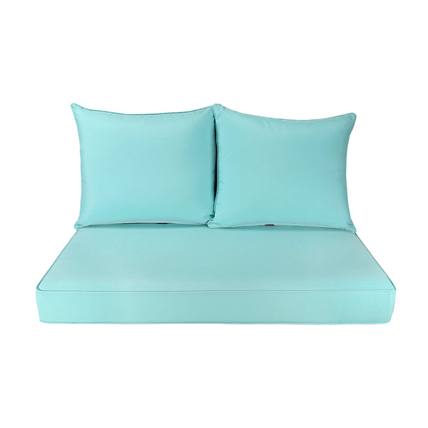 Patio Furniture Cushions Deep Seat Loveseat Cushion Olefin Light Blue