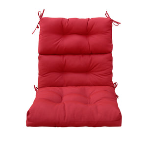 Outdoor Patio High Back Chair Cushions Tufted Square Corner Olefin Bright Red