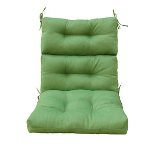 Outdoor Patio High Back Chair Cushions Tufted Square Corner Olefin Deep Green