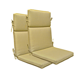 Indoor Outdoor High Back Chair Cushions Set of 2 Olefin Mixed Yellow/Grey