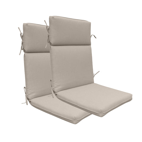 Indoor Outdoor High Back Chair Cushions Set of 2 Oatmeal