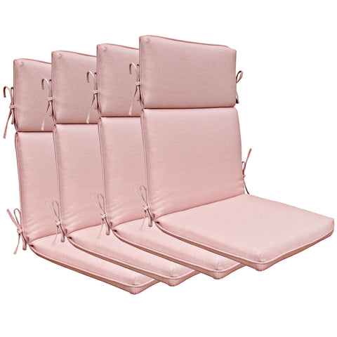 Indoor Outdoor High Back Chair Cushions Set of 4 Mixed Coral/White