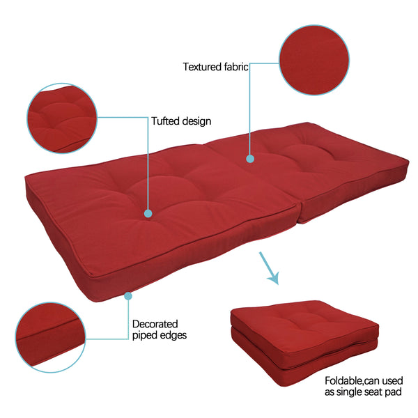 Indoor Outdoor Swing Bench Loveseat Chair Cushion Olefin Bright Red