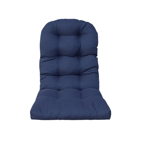 Outdoor Patio Adirondack Chair Cushions Tufted Round Corner (Olefin Navy Blue)