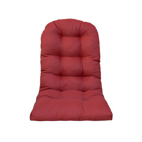 Outdoor Patio Adirondack Chair Cushions Tufted Round Corner (Olefin Red)