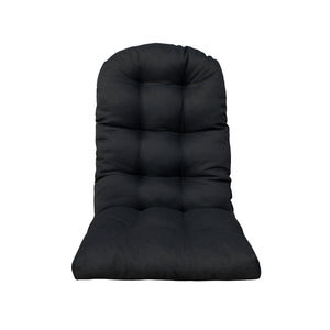 Outdoor Patio Adirondack Chair Cushions Tufted Round Corner (Olefin Mixed Black/Grey)