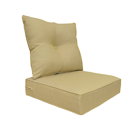 Indoor/Outdoor Deep Seat Chair Cushion Set, 1 Seat Cushion and 1 Back Cushion Olefin Mixed Yellow/Grey
