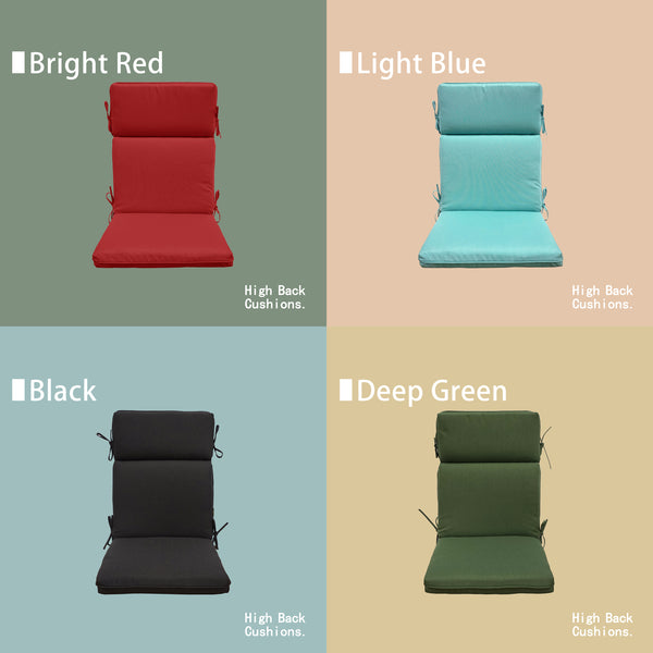 Indoor Outdoor High Back Chair Cushions Set of 2 Olefin Bright Red