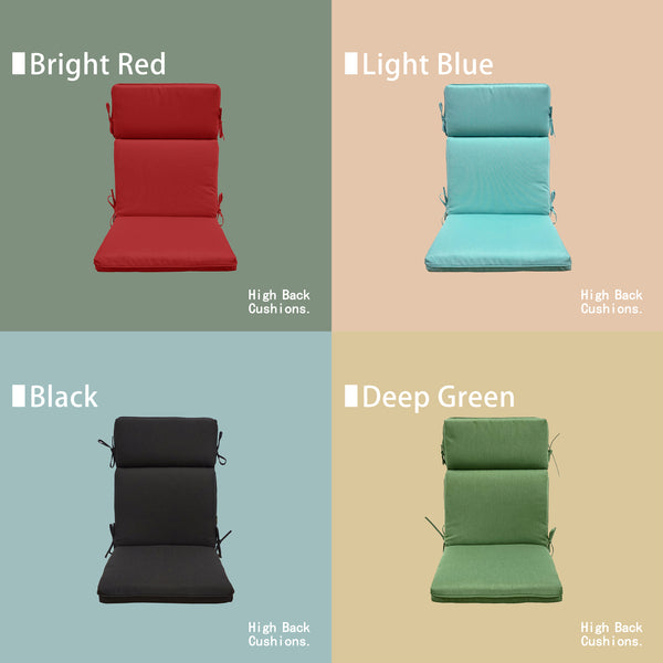 Indoor Outdoor High Back Chair Cushions Set of 4 Olefin Bright Red