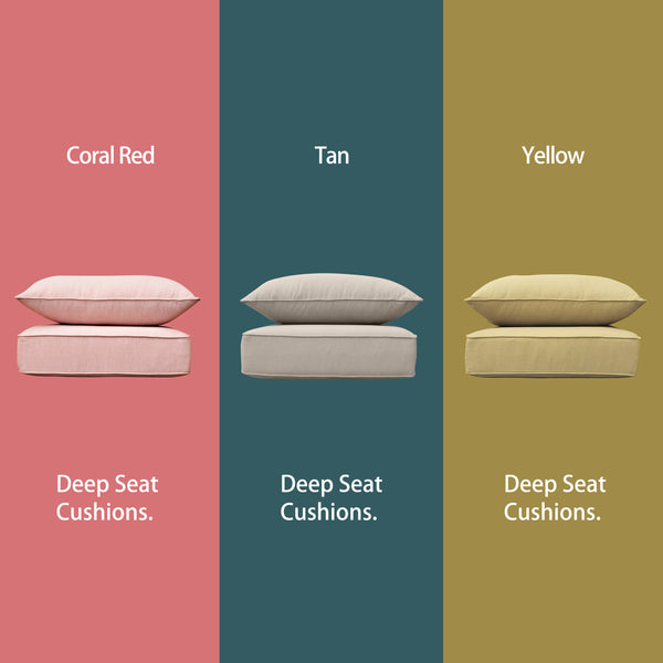 Indoor/Outdoor Deep Seat Chair Cushion Set, 1 Seat Cushion and 1 Back Cushion Olefin Mixed Yellow/Grey