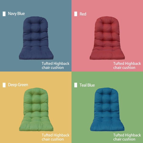 Outdoor Patio Adirondack Chair Cushions Tufted Round Corner (Olefin Navy Blue)