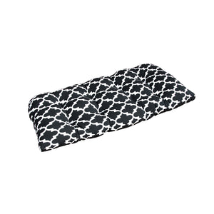 Indoor Outdoor Swing Bench Loveseat Cushion Tufted Patio Seating Cushions Black/White Flower