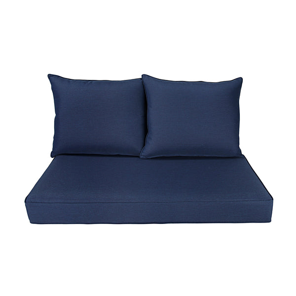 Patio Furniture Cushions Deep Seat Loveseat Cushion Olefin Navy Blue