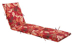 Red/Brown Floral Chaise Lounge