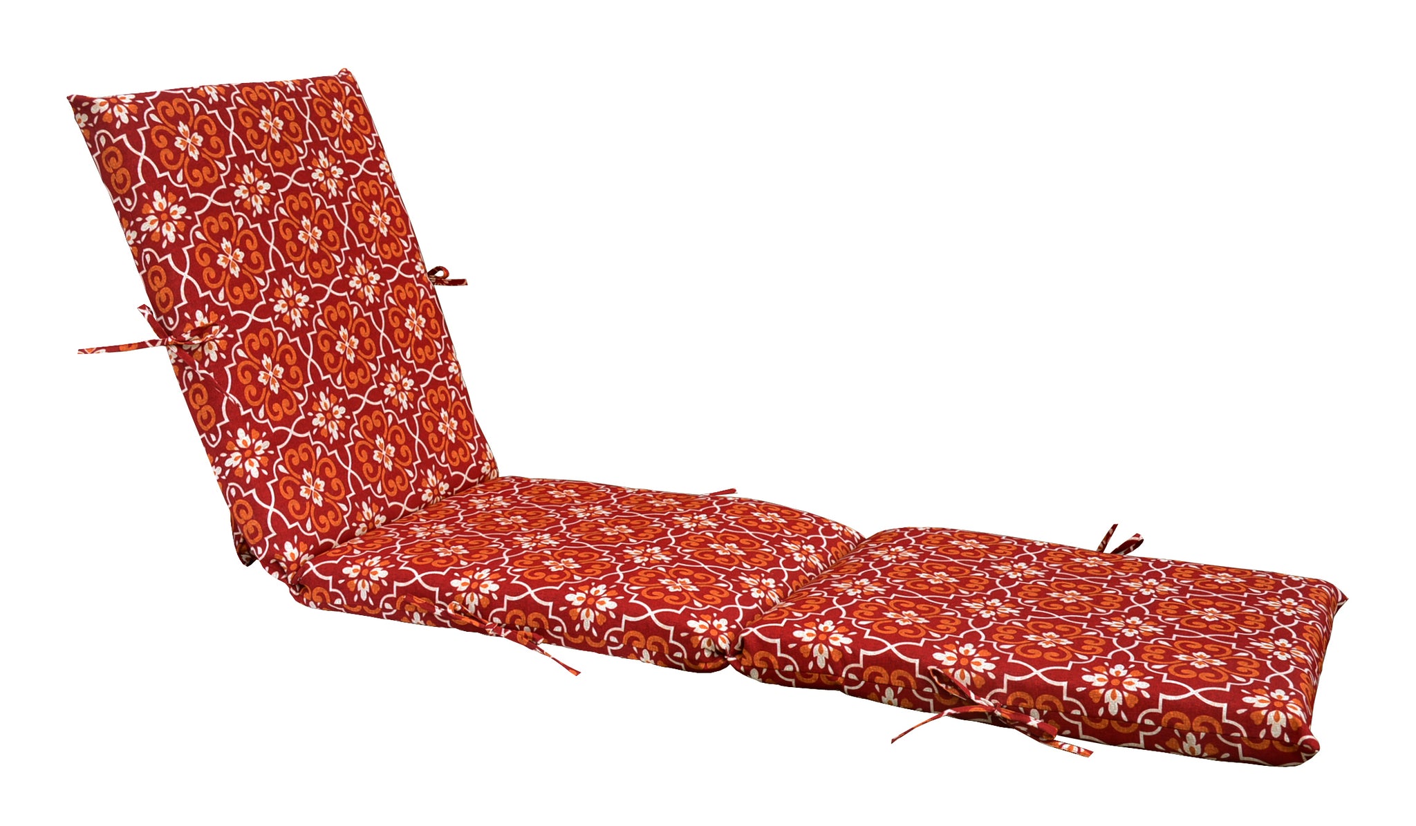 Red Damask Chaise Lounge