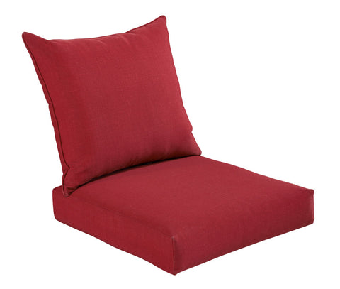Indoor/Outdoor Deep Seat Chair Cushion Set, 1 Seat Cushion and 1 Back Cushion Rust Red