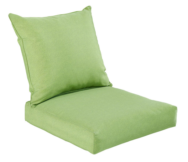 Indoor/Outdoor Deep Seat Chair Cushion Set, 1 Seat Cushion and 1 Back Cushion Green Piebald