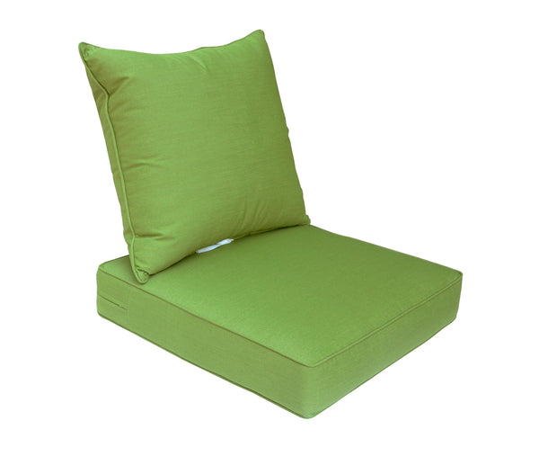 Indoor/Outdoor Deep Seat Chair Cushion Set, 1 Seat Cushion and 1 Back Cushion Spectrum Cilantro
