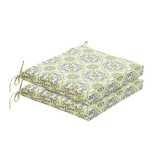 Bossima Green/Grey Damask Chair Cushion Set