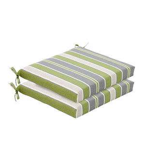 Bossima Green/Grey Striped Chair Cushion Set