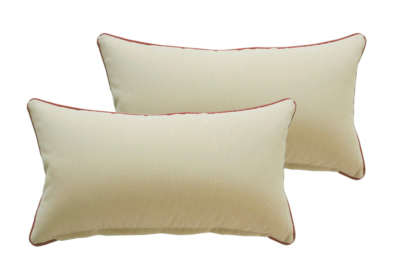 Light Khaki Rectangle Toss Pillow (Reversible, Set of 2)