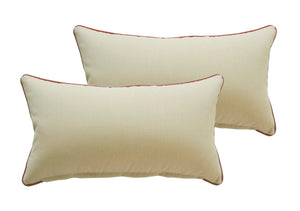 Light Khaki Rectangle Toss Pillow (Reversible, Set of 2)