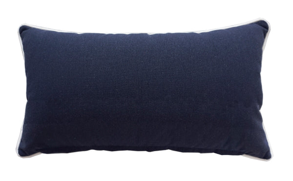 Navy Blue Rectangle Toss Pillow (Reversible, Set of 2)
