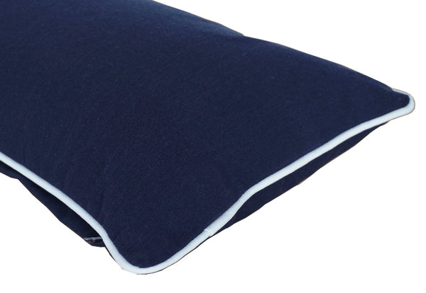 Navy Blue Rectangle Toss Pillow (Reversible, Set of 2)