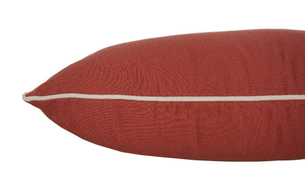 Brick Red Rectangle Toss Pillow (Reversible, Set of 2)