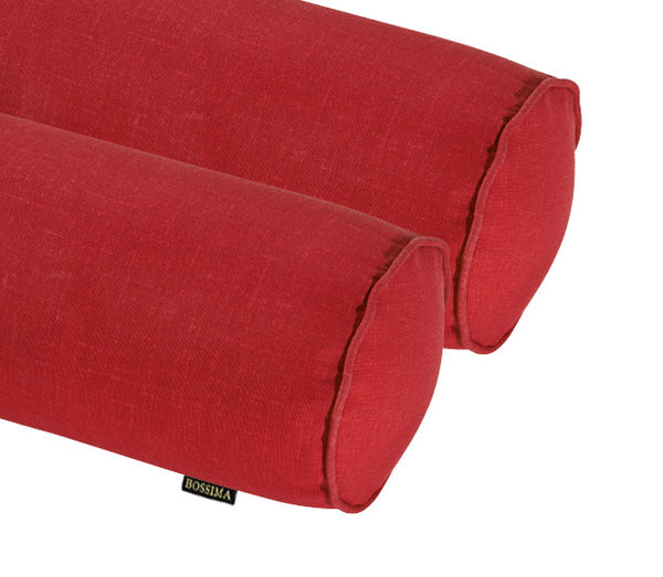 Rust Red Round Bolster Pillow (Set of 2)