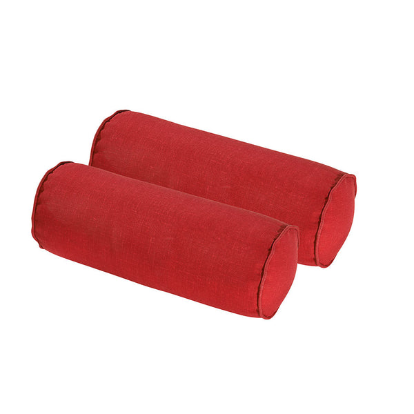 Bossima Rust Red Round Bolster Pillow 