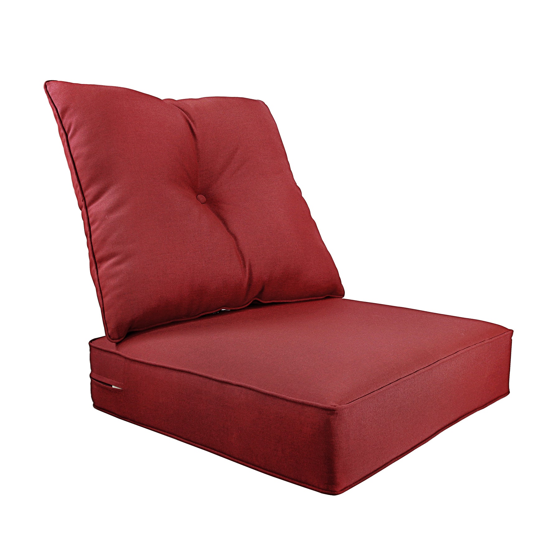 Indoor/Outdoor Deep Seat Chair Cushion Set, 1 Seat Cushion and 1 Back Cushion Olefin Red