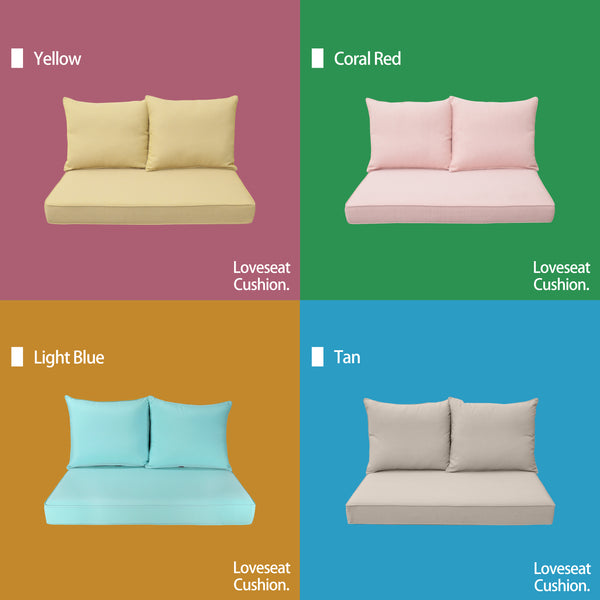Patio Furniture Cushions Comfort Deep Seat Loveseat Cushion Mixed Coral/White