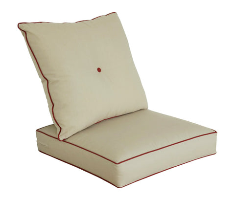 Indoor/Outdoor Deep Seat Chair Cushion Set, 1 Seat Cushion and 1 Back Cushion Light Khaki