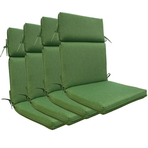 Indoor Outdoor High Back Chair Cushions Set of 4 Olefin Deep Green