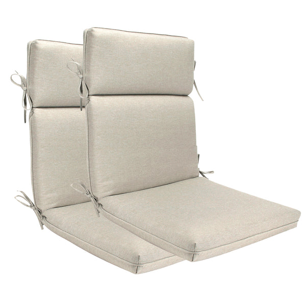 Indoor Outdoor High Back Chair Cushions Set of 2 Olefin Taupe