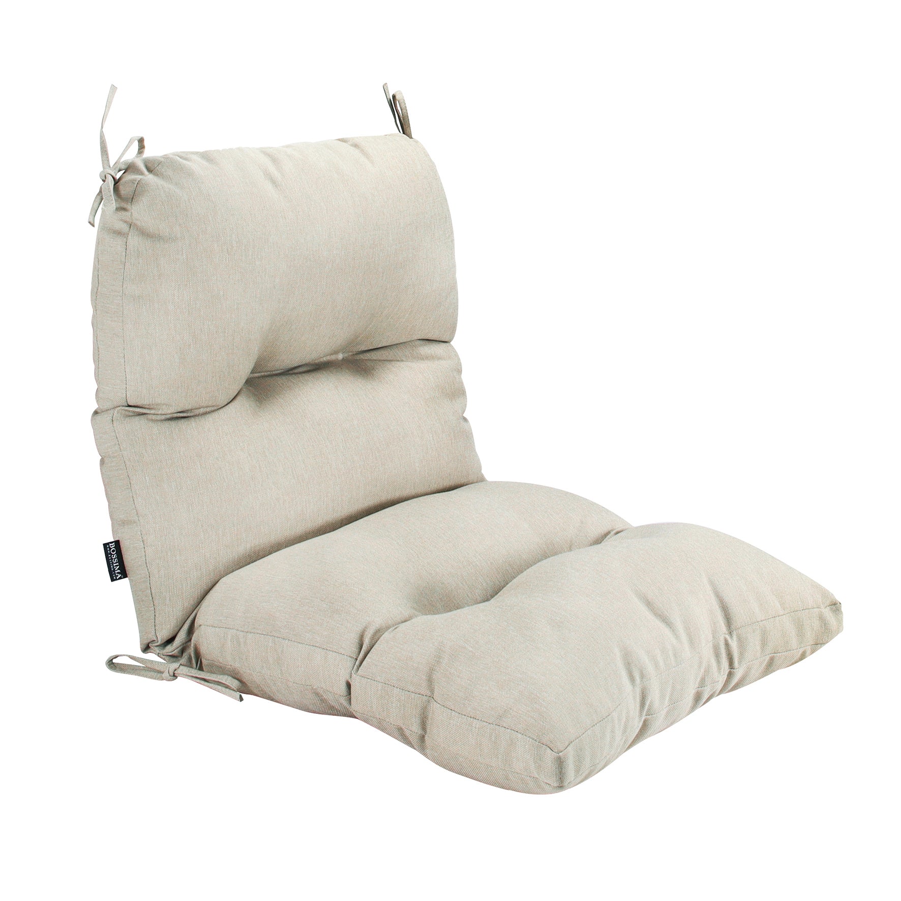 Outdoor Indoor High Back Chair Tufted Cushions Olefin Taupe